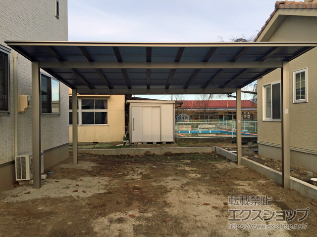 長野県下伊那郡高森町ののカーポート ソリッドポート ワイド 積雪〜20cm対応 施工例