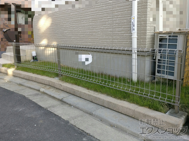 東京都狛江市の三協アルミフェンス・柵施工例(ユメッシュE型 フリー支柱タイプ:36756431-2)