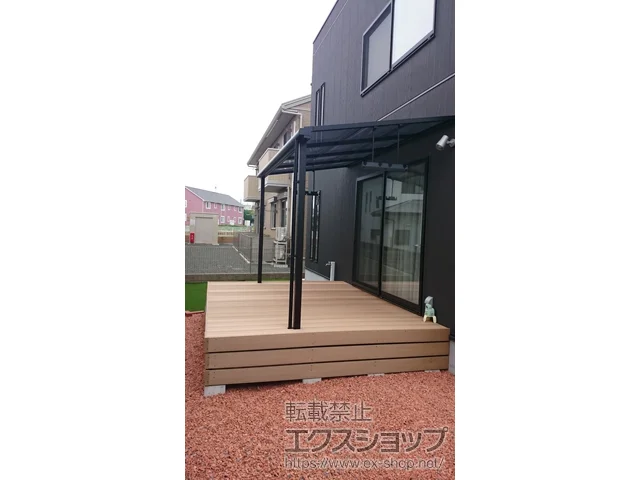 群馬県前橋市のLIXIL リクシル(TOEX)のウッドデッキ 樹ら楽ステージ 木彫 施工例
