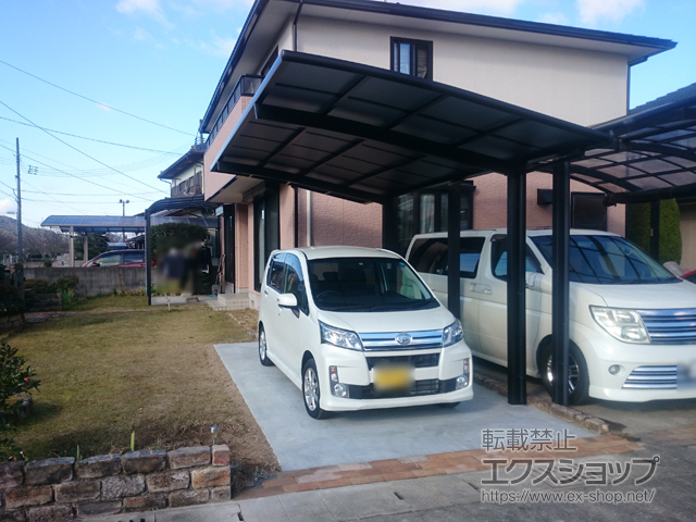 岡山県備前市ののカーポート ネスカR (ラウンドスタイル) 積雪〜20cm対応 施工例