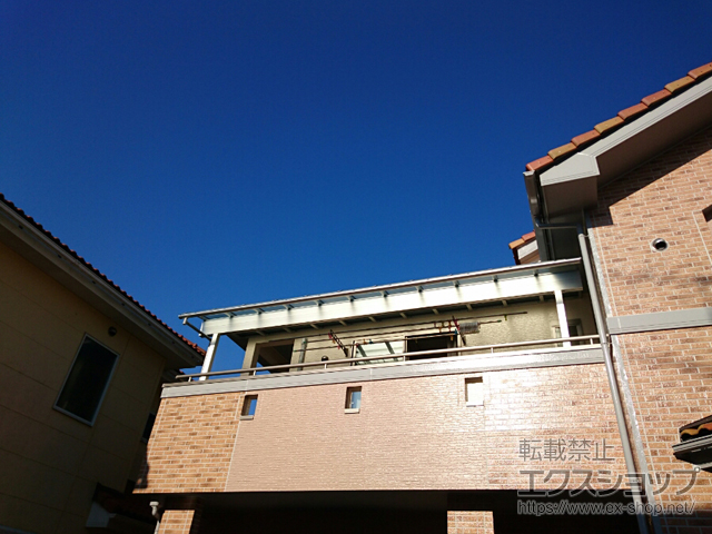 千葉県佐倉市ののバルコニー・ベランダ屋根 ヴェクターテラス R型 1500 屋根タイプ 単体 積雪〜50cm対応[張り出しあり] 施工例