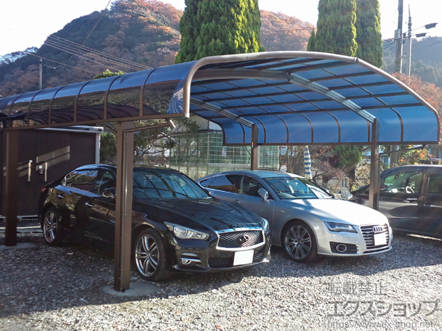 福島県いわき市ののカーポート レイナキャップポートグラン M合掌　積雪〜20cm対応 施工例