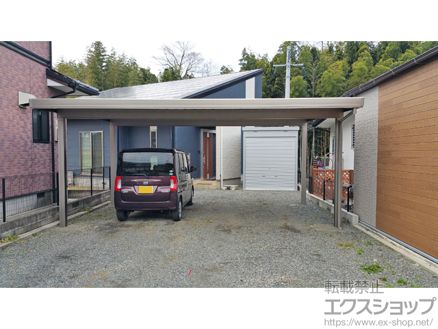熊本県合志市のLIXIL リクシル（トステム）のカーポート テリオスポートIII 900 2台用 角柱4本仕様 積雪〜30cm対応 施工例