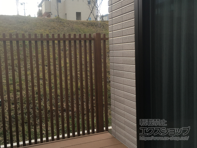 宮城県黒川郡富谷町ののフェンス・柵 ルシアススクリーンフェンス S02型 自由柱仕様[自立建て施工]＜たて格子＞ 施工例