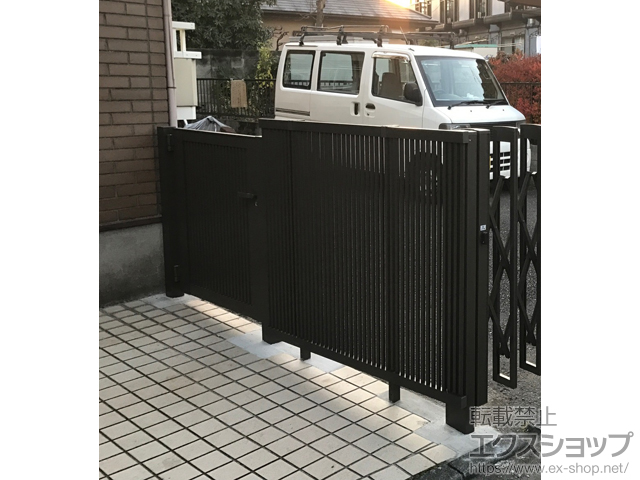 東京都杉並区のの門扉 ライシス門扉 2型 細たて桟 片開き 柱使用 施工例