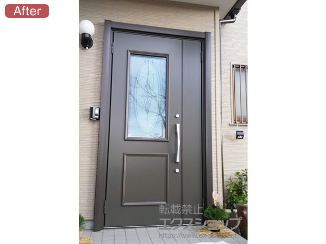 千葉県市原市のLIXIL リクシル（トステム）の玄関ドア リシェントII 断熱K2仕様 親子仕様(ランマ無)L D11型リシェントII 断熱K2仕様 親子仕様(ランマ無)L D11型リシェントII 断熱K2仕様 親子仕様(ランマ無)L D11型 施工例