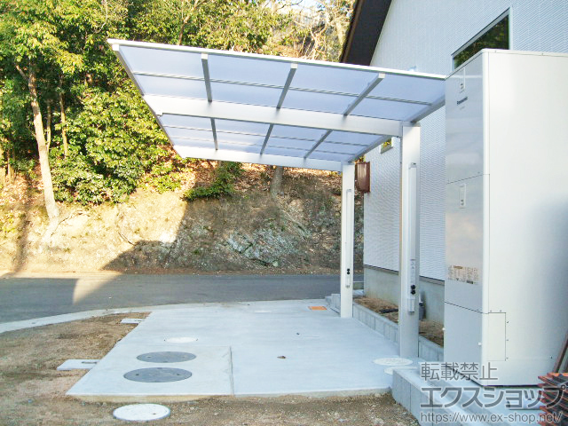 岡山県岡山市ののカーポート ソリッドポート 積雪〜20cm対応 施工例