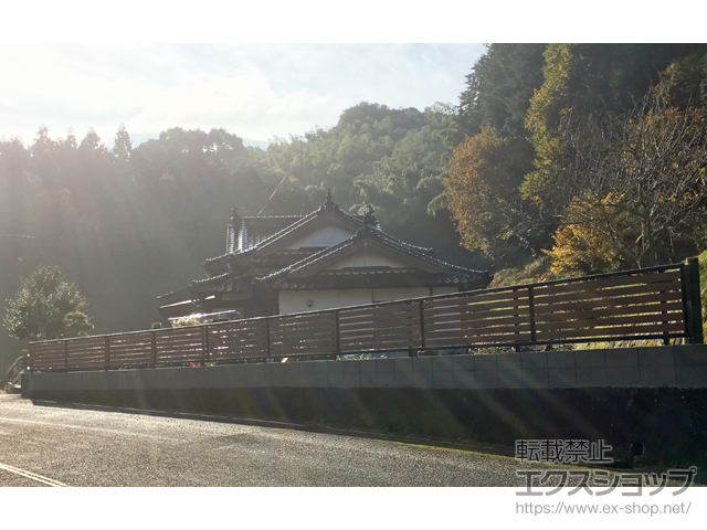 福岡県京都郡みやこ町ののフェンス・柵 モクアルフェンス 横板タイプ 自由柱 施工例