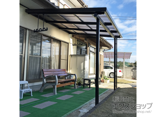 茨城県日立市のLIXIL リクシル（トステム）のテラス屋根 ナーラテラス テラスタイプ 単体 積雪〜20cm対応 施工例