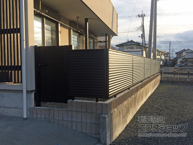 静岡県富士市ののフェンス・柵 ミエーネフェンス 目隠しルーバータイプ 自由柱施工 施工例