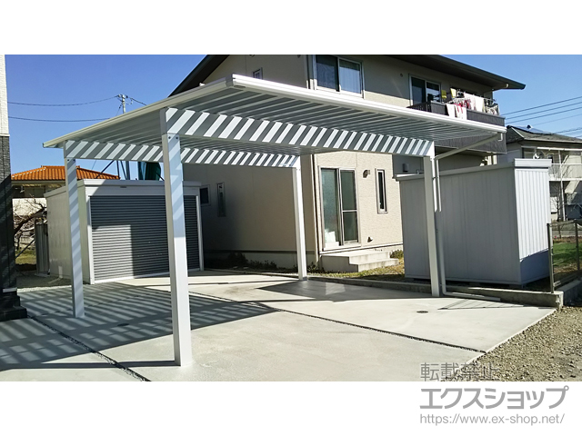 山梨県笛吹市ののカーポート エフルージュ ツイン50 積雪〜50cm対応 施工例