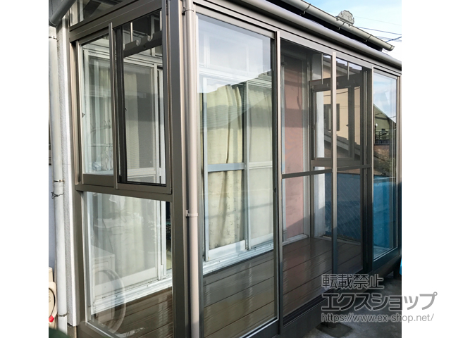 長崎県佐世保市ののテラス囲い・サンルーム サニージュ R型 床納まり ランマ無 積雪〜20cm対応 施工例