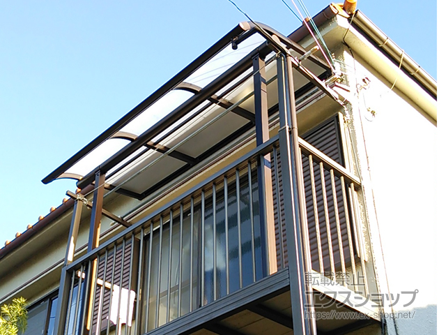 大阪府和泉市ののバルコニー・ベランダ屋根 プレシオステラス R型 屋根タイプ 単体 積雪〜20cm対応 施工例