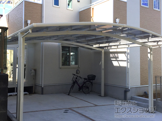 神奈川県横浜市ののカーポート ネスカR (ラウンドスタイル) ワイド 積雪〜20cm対応 施工例