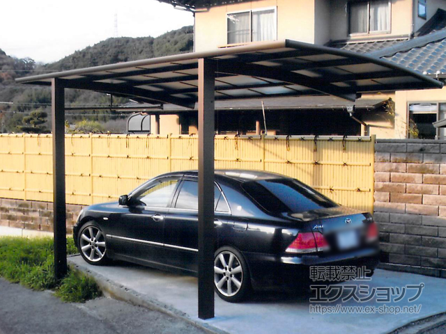 岡山県笠岡市ののカーポート レイナポートREグラン 前下がり 積雪〜20cm対応 施工例