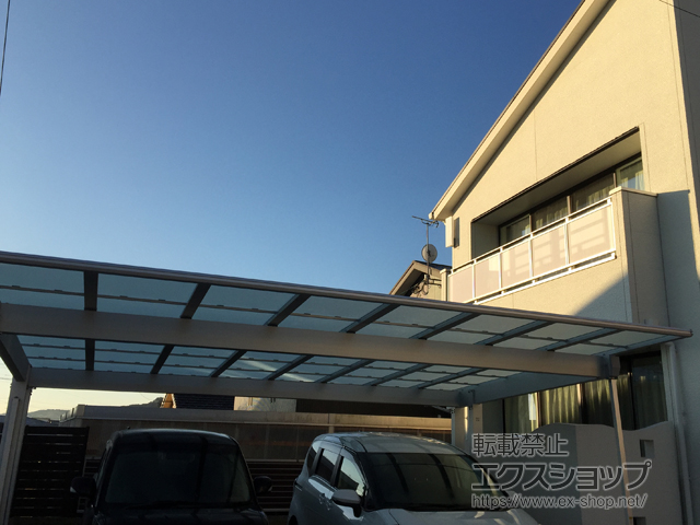 鹿児島県鹿児島市ののカーポート エフルージュツインEX 後方支持タイプ 積雪〜20cm対応 施工例