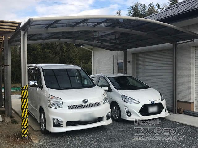 兵庫県神崎郡福崎町ののカーポート ネスカR (ラウンドスタイル) ワイド 積雪〜20cm対応 施工例