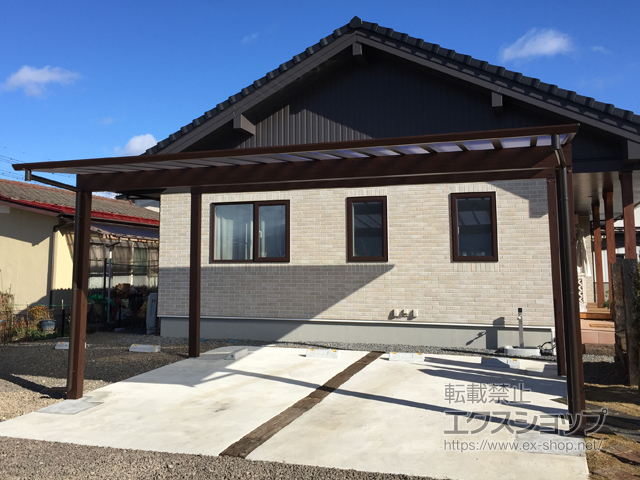 福島県福島市ののカーポート アートポート ワイド スノースタイル 積雪〜50cm対応 施工例