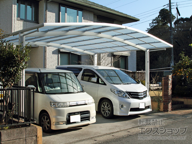 千葉県茂原市ののカーポート ネスカR (ラウンドスタイル) ワイド 積雪〜20cm対応 施工例