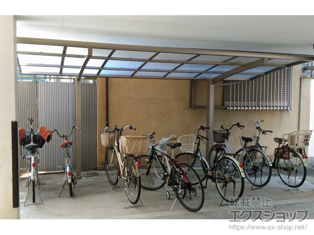 大阪府豊中市ののサイクルポート・駐輪場 ネスカRミニ (ラウンドスタイル) 積雪〜20cm対応 施工例