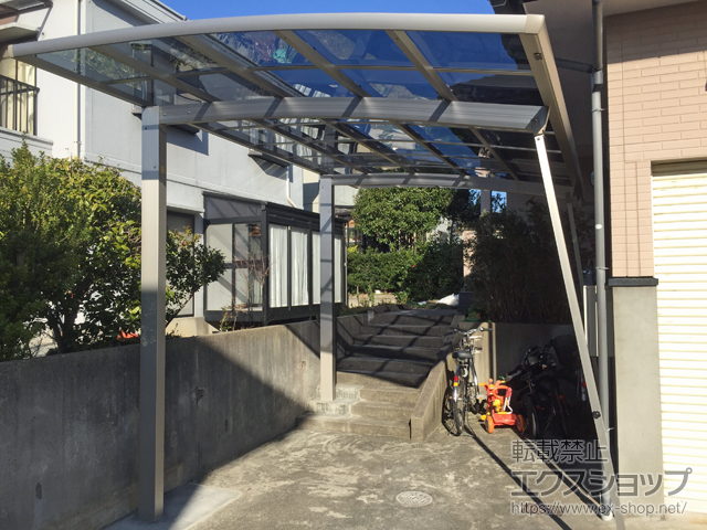 鳥取県鳥取市ののカーポート レイナポートREグラン 前下がり 積雪〜20cm対応 施工例