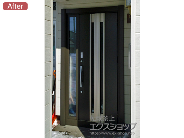 北海道滝川市のLIXIL リクシル（トステム）玄関ドア施工例