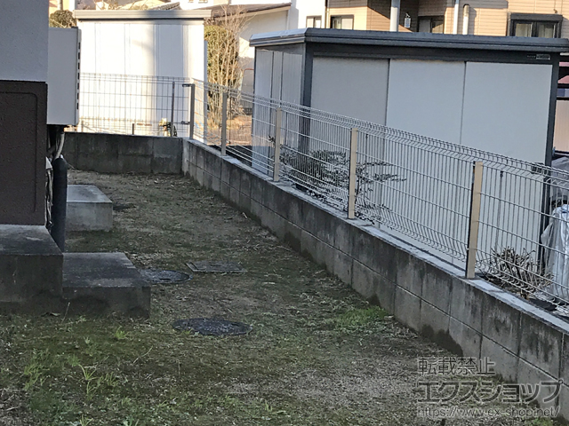 福島県福島市ののフェンス・柵 イーネットフェンス 2F型 自由柱施工 施工例