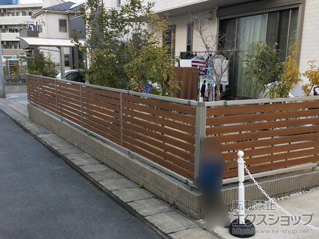 静岡県三島市ののフェンス・柵 メッシュフェンスG10-R 自在柱 施工例