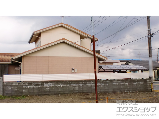 熊本県宇城市ののフェンス・柵 ミエーネフェンス 目隠しルーバータイプ 自由柱施工 施工例