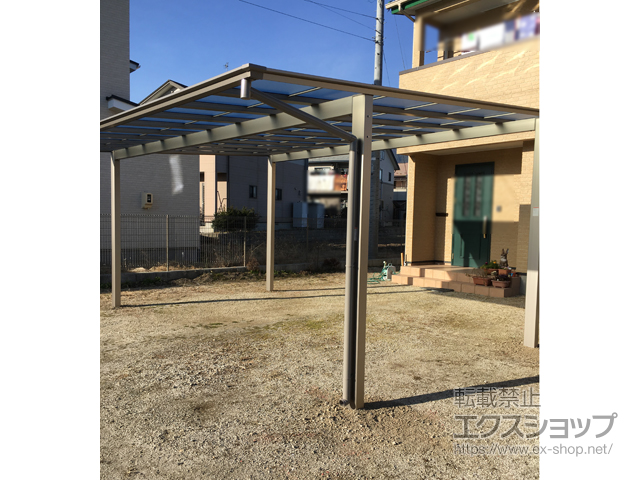 長野県飯田市ののカーポート ソリッドポート ワイド 積雪〜20cm対応 施工例