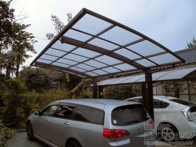 鹿児島県南九州市ののカーポート プレシオスポート 積雪〜20cm対応＋着脱式補助柱 標準・ハイルーフ兼用 2本入り 施工例