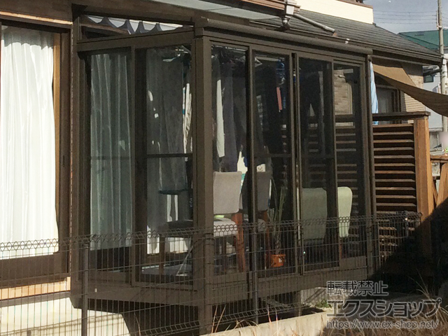 兵庫県川西市ののテラス囲い・サンルーム サニージュ F型 床納まり ランマ無 積雪〜20cm対応 施工例