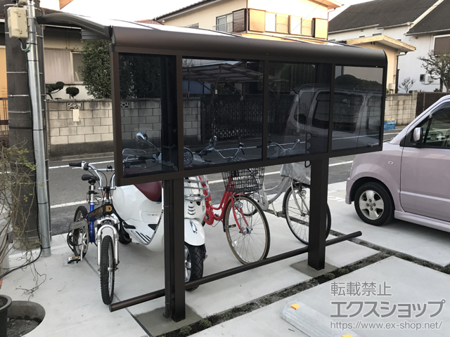 東京都板橋区ののサイクルポート・駐輪場 プレシオスポート ミニ 積雪〜20cm対応＋プレシオスポートミニ オプション＋プレシオスポートミニ サイドパネル 施工例