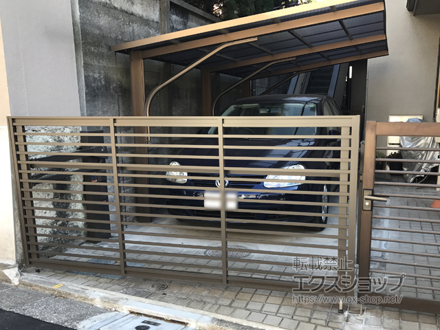 東京都目黒区ののカーゲート オーバードアS1型 電動式 施工例