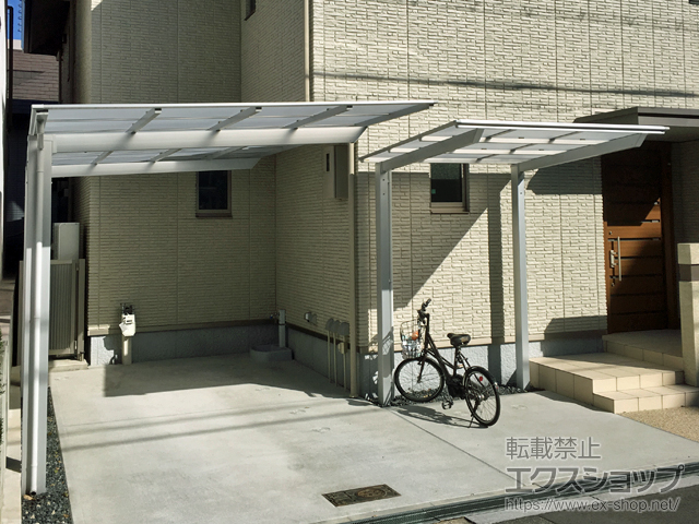 大阪府大阪市ののカーポート ネスカF (フラットスタイル) 積雪〜20cm対応 施工例