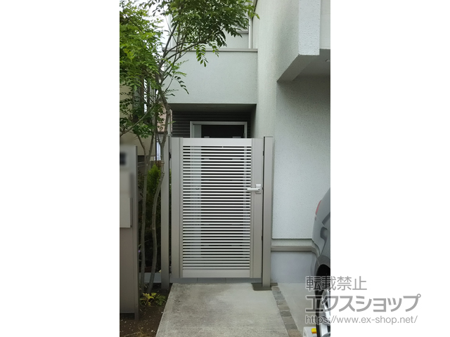 神奈川県横浜市のの門扉 エクスライン門扉1型 片開き 門柱使用 施工例