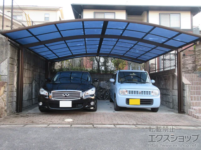 福岡県小郡市のYKKAPのカーポート レイナツインポートグラン 積雪〜20cm対応 施工例