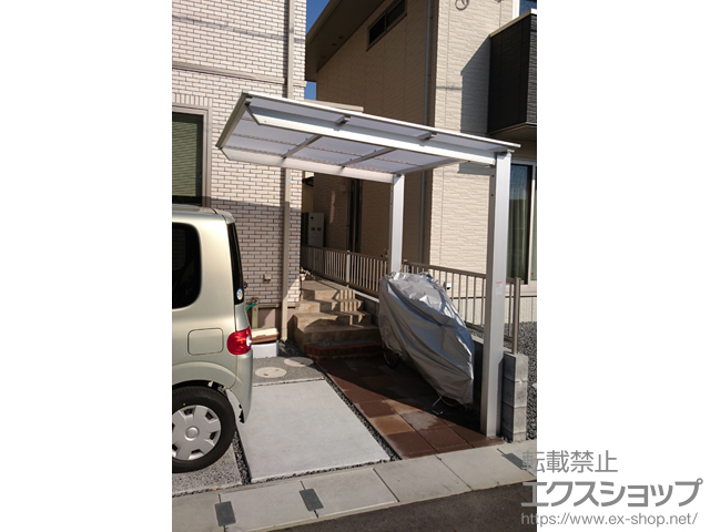 岡山県岡山市ののサイクルポート・駐輪場 ネスカFミニ (フラットスタイル) 積雪〜20cm対応 施工例