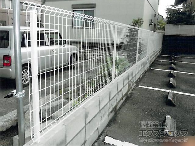 福岡県朝倉市ののフェンス・柵 イーネットフェンス1F型 自由柱施工 施工例