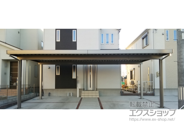 宮城県仙台市のLIXIL リクシル（トステム）のカーポート テリオスポートIII 1500 3台用 角柱4本柱 積雪〜50cm対応 施工例