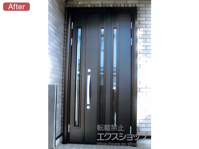 大阪府柏原市のの玄関ドア ラフォースR2玄関ドア 断熱K4仕様 52型  親子ドア 施工例