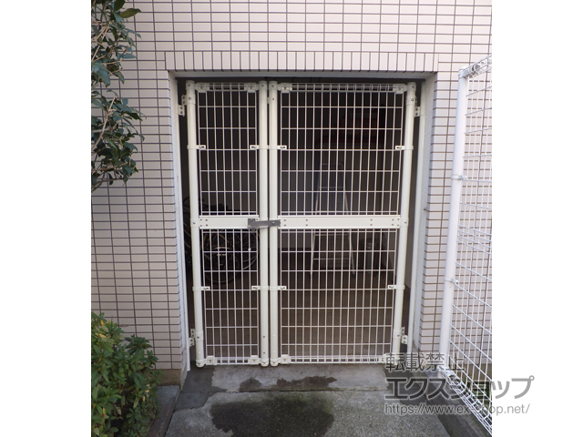 神奈川県川崎市のの門扉 【特注】ハイグリッド門扉N1型 両開き 柱使用 施工例