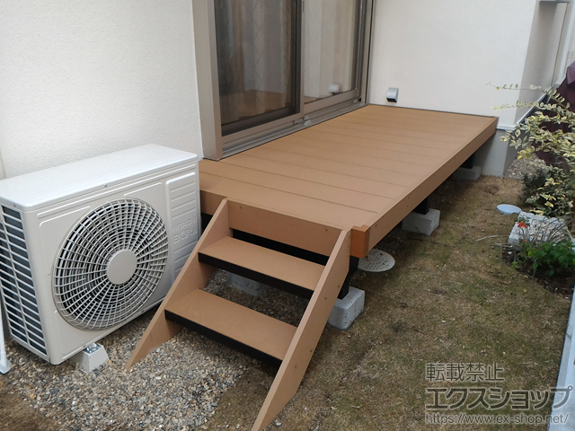 兵庫県神戸市ののウッドデッキ リウッドデッキ 200＋階段式 リウッドステップ5型 Sタイプ 2段 施工例