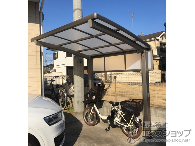 神奈川県茅ヶ崎市ののサイクルポート・駐輪場 ネスカRミニ (ラウンドスタイル) 積雪〜20cm対応 施工例