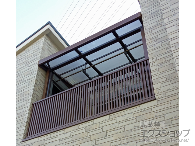 大阪府高槻市ののバルコニー・ベランダ屋根 シュエット 屋根タイプ 単体 積雪〜20cm対応 施工例