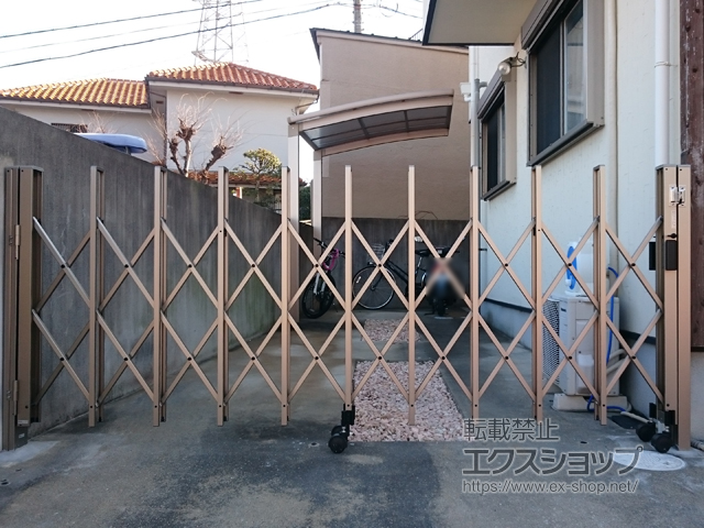 兵庫県芦屋市ののカーゲート トリップゲート RA型 ノンレール 片開き 30S 施工例