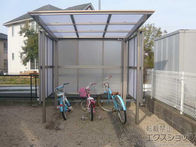 83%OFF!】 建具専門店サイクルポート 自転車置場 屋根付き 7〜10台用 縦2連棟 18-22型 W1796×L4323 mm LIXIL リクシル  ネスカFミニ 熱線吸収ポリカーボネート屋根材 駐輪場