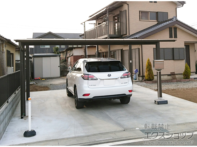 埼玉県東松山市ののカーポート ソリッドポート ワイド 積雪〜20cm対応 施工例