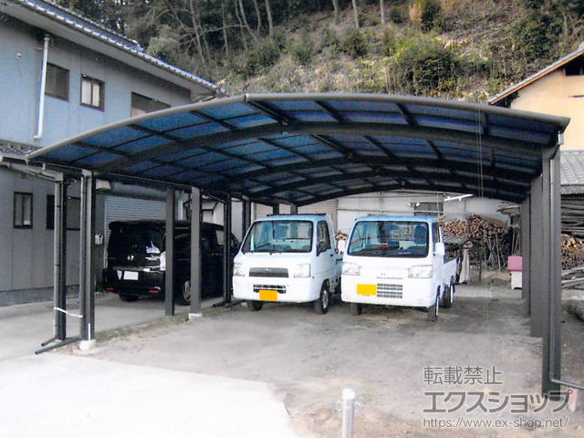広島県尾道市ののカーポート レイナポートグラン 縦連棟　積雪〜20cm対応 施工例