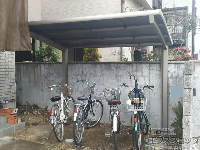 大阪府高槻市ののサイクルポート・駐輪場 ネスカRミニ (ラウンドスタイル) 積雪〜20cm対応 施工例